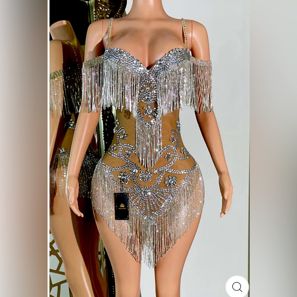 Tiffany Diamanté Tassel Dress